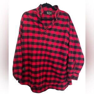 Vermont Flannel Henley Flannel Shirt - Red Buffalo